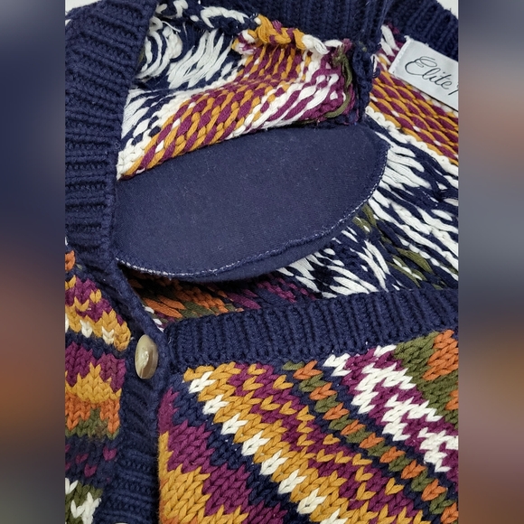 Elite Petite Cardigan Sweater Sz S Fall Shoulder Pads - Picture 5 of 7